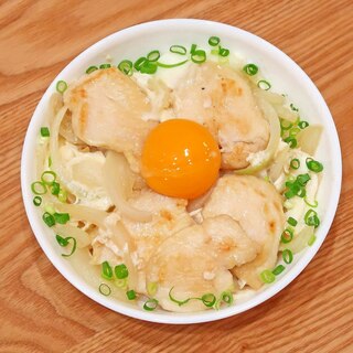 月見親子丼☆お月見気分